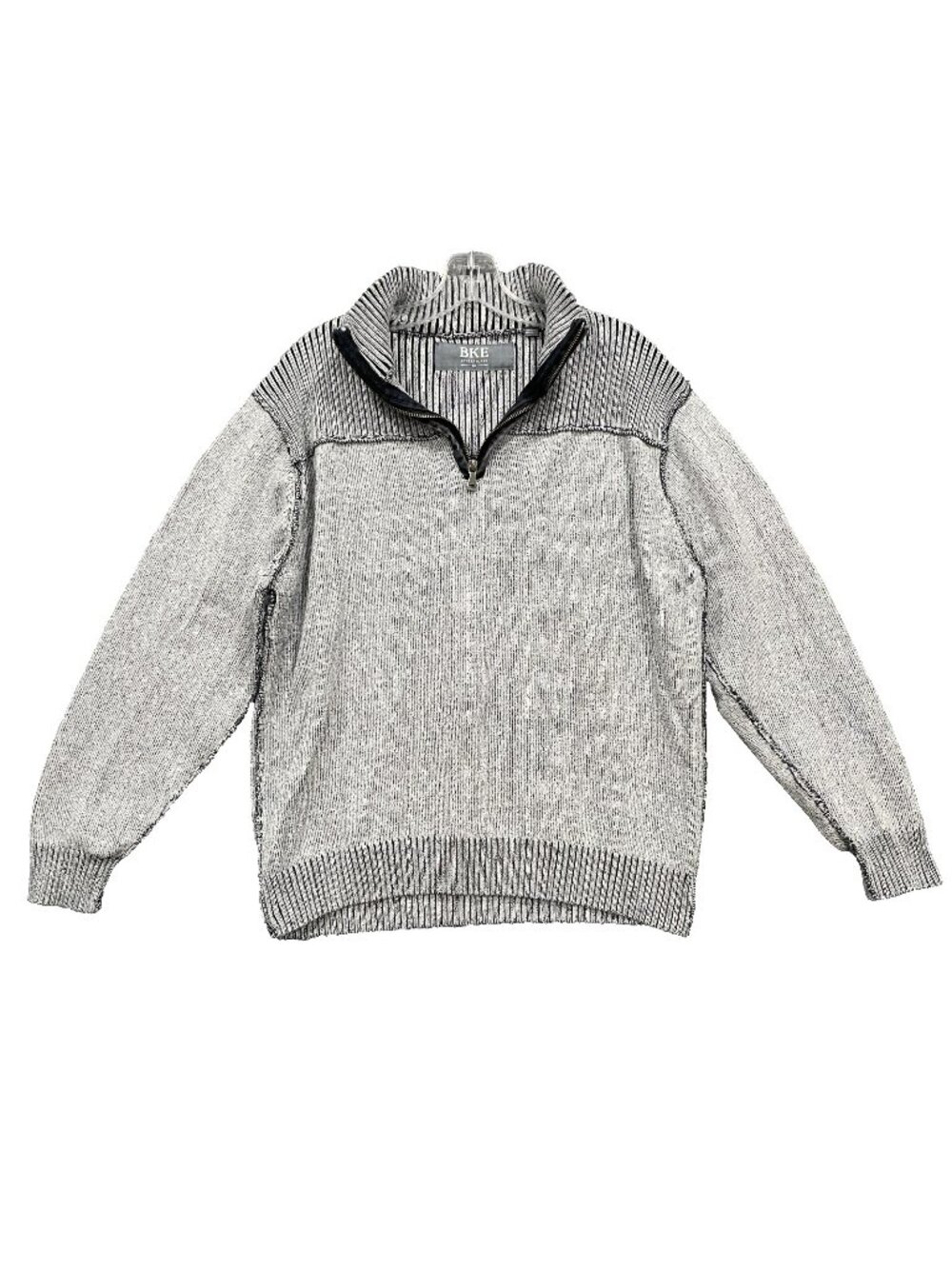 Buckle BKE Sweater Mens Size XL Gray Ribbed Casual 1/4 Zip Pullover Staple Basic